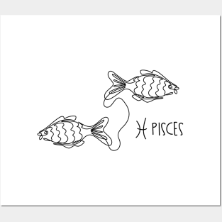 Pisces. Astrological zodiac sign. Posters and Art